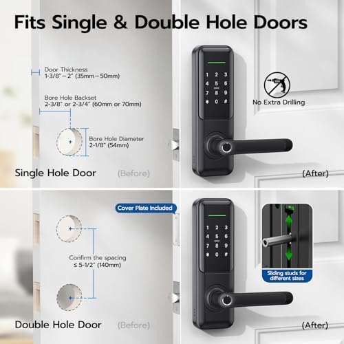Nyboer Smart Keypad Door Lock with Handle for Front Door