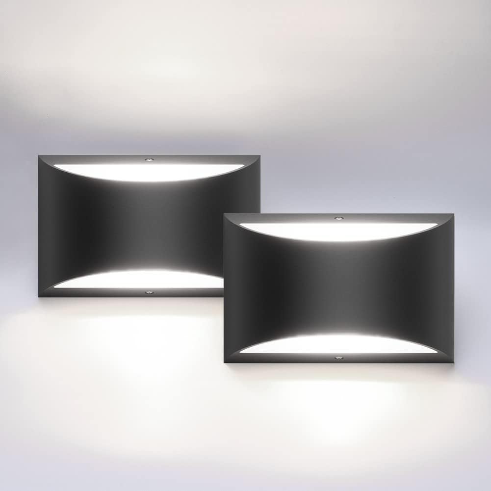 Aipsun Indoor Black Modern LED Wall Sconce Interior Wall Lights Set of 2