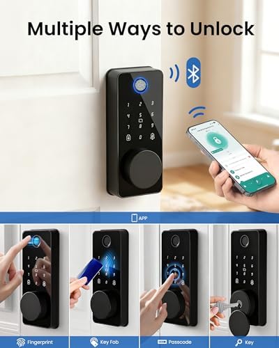 Smart Lock with 2 Handles, Keyless Entry Door Lock, Fingerprint Door Lock