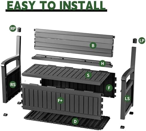 80 Gallon Outdoor Storage Bench,Waterproof Resin Deck Box with Seat