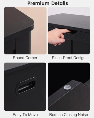 Timberer 31.5" Storage Chest with 2 Safety Hinges, Wooden Storage Trunk