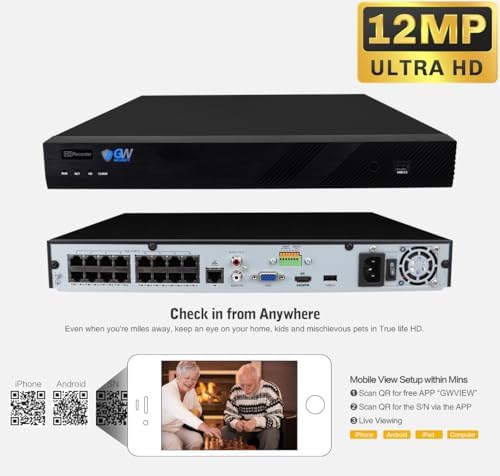 gw security 16 channel 4k nvr 5mp poe, side view