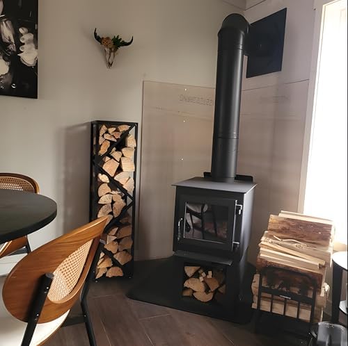 Yohsnor 46x12in Indoor Firewood Rack,Multiple Storage Zones for Fire Pits