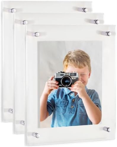 ArtToFrames 16x28 Inch Double Panel Floating Acrylic Picture Frame comes (3 Pack)