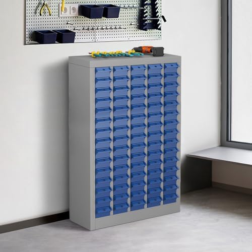 Yeeoy 75 Drawers Parts Cabinet, Nut and Bolt Storage Organizer, Grey