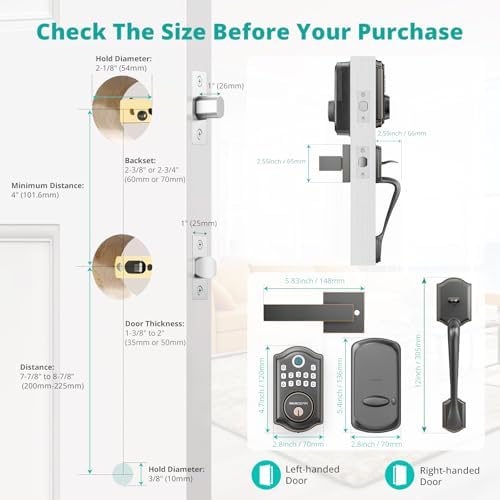 AkaGear DS10 Fingerprint Keyless Entry Door Lock with Handle Set
