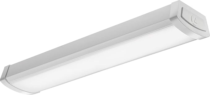 Lithonia Lighting 4 Foot LED Light Fixture, Low-Profile LED Wraparound Flush