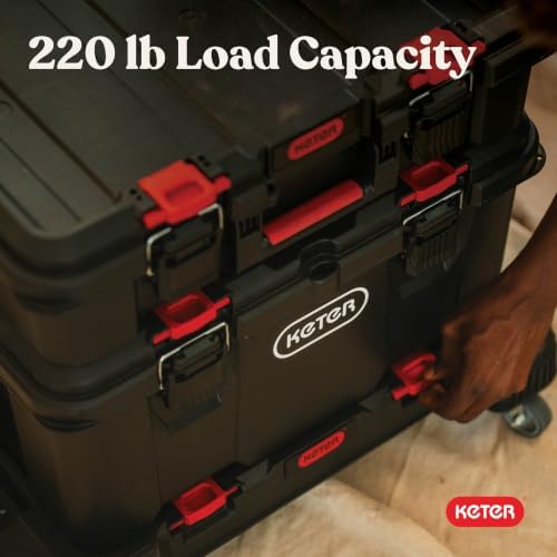 Keter Stack-n-Roll Dolly – Heavy-Duty Rolling Base Cart with Locking Wheels | Modular Mobile Workstation & Tool Storage Platform | Durable, Easy-Glide Design for Garage, Jobsite & Workshop