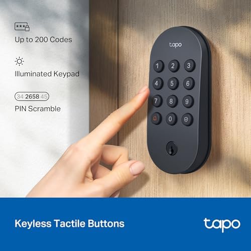 Tapo Smart Wi-Fi Deadbolt Door Lock, Keyless Tactile Buttons, DL100