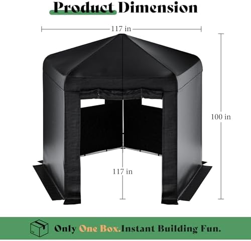 AMERLIFE 9.7x10.2x8.4 FT Pentagonal Storage Shed with PVC Windows