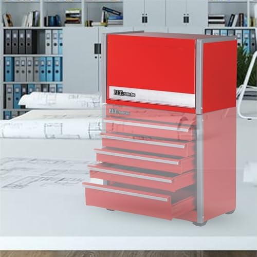 P.I.T. Mini Tool Box,3 Drawers Small Metal Toolbox for Tools Storage,Red