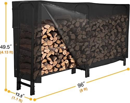GASPRO 8FT Firewood Rack Outdoor with Waterproof Cover
