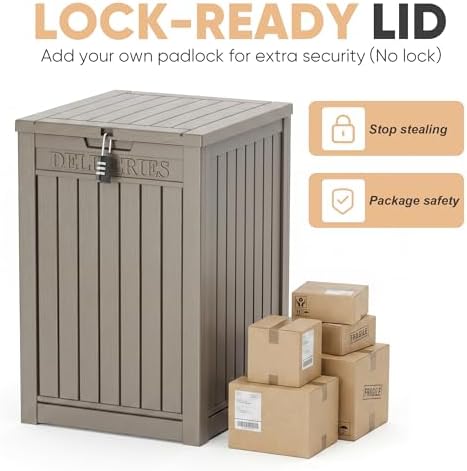 EasyUp 56 Gal Waterproof Outdoor Storage Box UV Resistant Deck Box