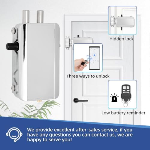Remote Control Deadbolt Lock with 4 Remotes Contol and App