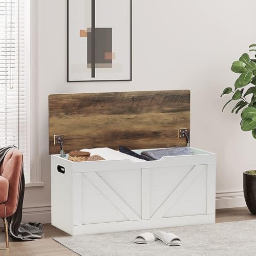 Timberer 39.4" Storage Chest, Wooden Storage Bench, Large Storage Trunk