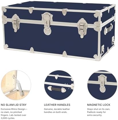 Rhino Classic Large Trunk for Camp & College, Dorm Storage Footlocker Chest