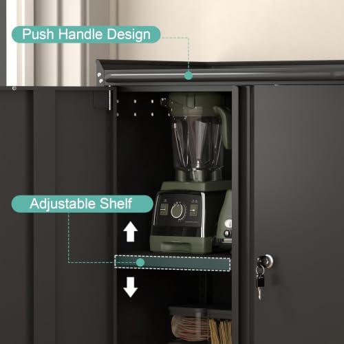 GREATMEET Garage Storage Cabinet with Wheels, Mobile Rolling Tool Cabinet