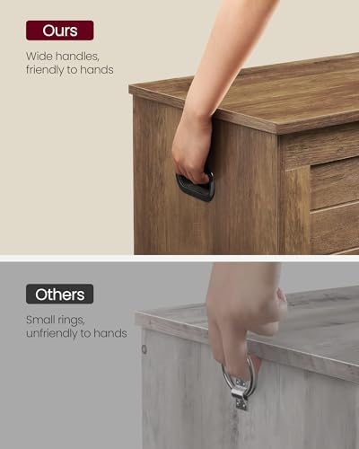 VASAGLE Storage Chest, 39.4 Inches Width Bench with 2 Safety Hinges