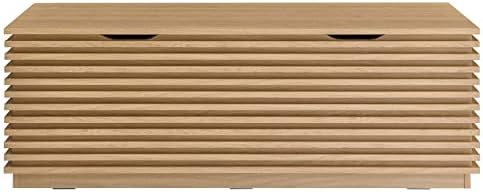 Modway Render 47" Wood Grain Storage Bench in Oak