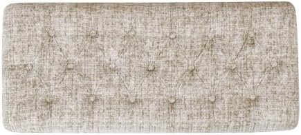 HomePop 40" Ainsley Button Tufted Storage Bench - Cream Textural Woven