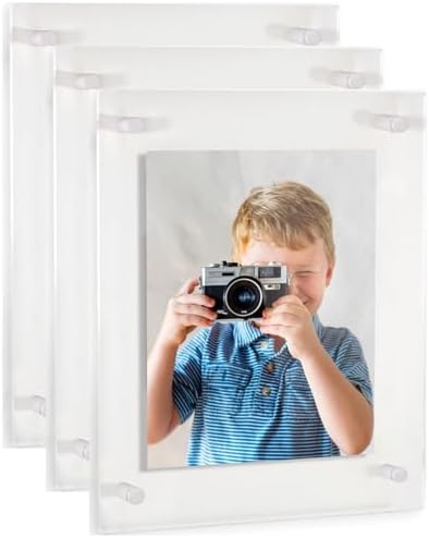 ArtToFrames 12x16 Inch Double Panel Floating Acrylic Picture Frame comes (3 Pack)