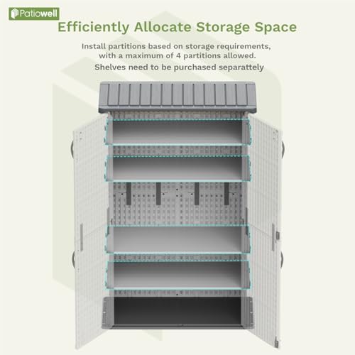 Patiowell 50 cu.ft Resin Outdoor Storage Shed, Resin Storage Cabinet