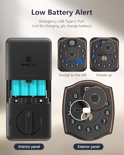 Geek Smart Fingerprint Deadbolt with App, Keypad Door Lock for Front Door
