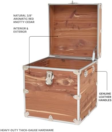 Rhino Knotty Cedar Cube Chest, End Table Storage Trunk, Bench