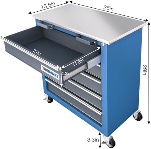 LARBANKE Rolling Tool Chest Combination,5-Drawer & 8-Drawer Tool Chest