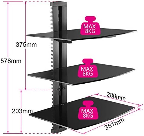 suptek 3 floating shelf wall bracket, package contents