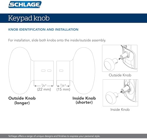 Schlage Electronic Keypad Lock, Lever Handle, Plymouth Trim, Matte Black