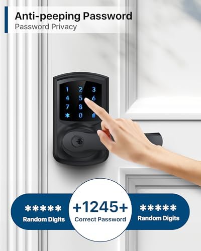 Keypad Keyless Entry Door Lock with Handle Smart Electronic Locks Deadbolts