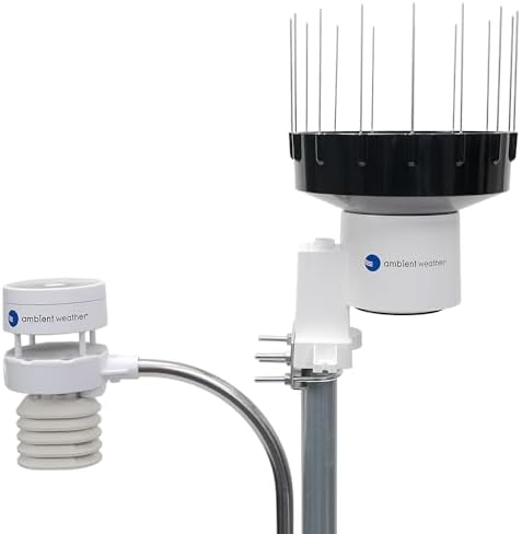 ambient weather ws-5000 ultrasonic smart weather station on a desk or shelf