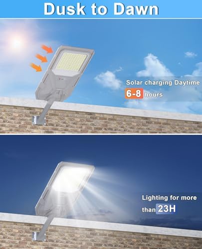 JAYNLT X-8500W Solar Street Lights Outdoor,Dusk to Dawn Solar Flood Lights