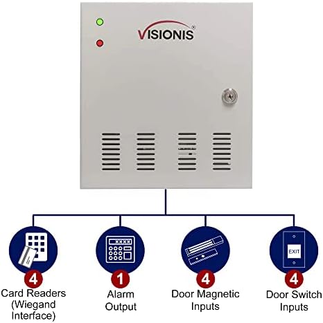 visionis 4 door network access control panel, tcp/ip, side view