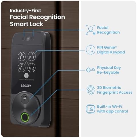 Lockly Visage Zeno Smart Lock - Facial Recognition & Fingerprint Deadbolt