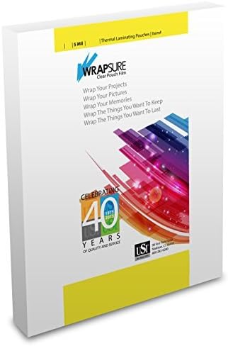 USI WrapSure Thermal Laminating Pouches/Sheets, Menu Size, 5 Mil Thick (100-Pack)