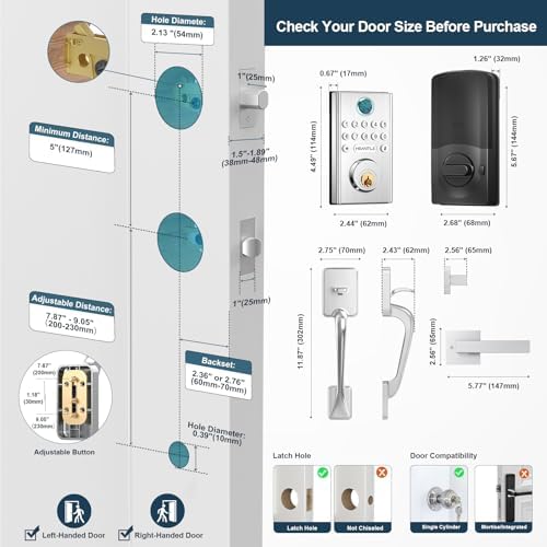WiFi Smart Door Lock Set: HEANTLE Keyless Entry Deadbolt