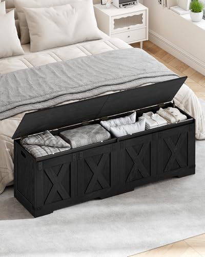 Hzuaneri 59" Rustic Storage Chest and Bench | 70 Gal | 330lb Seat