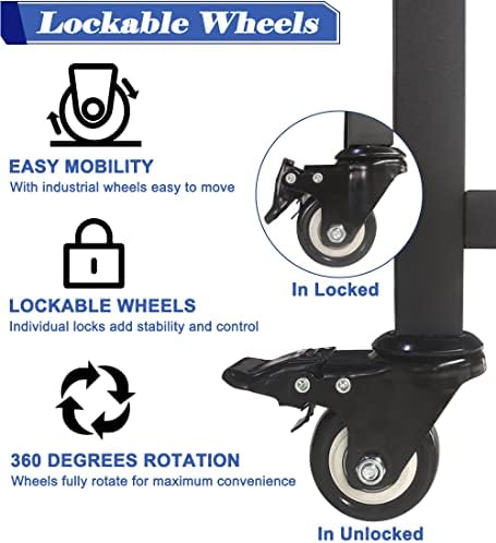 Koutemie Firewood Rack Indoor, 2 Tier Small Firewood Holder with Wheels