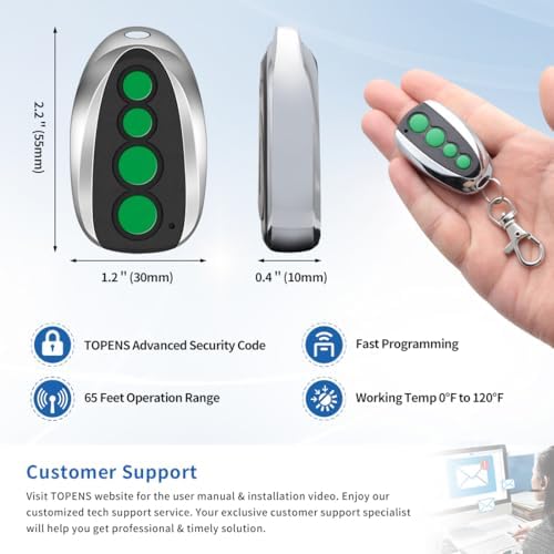 topens m12 remote control transmitter, front angle view
