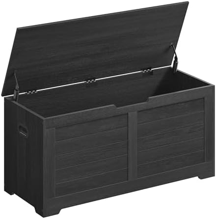 VASAGLE Storage Chest, 39.4 Inches Width Bench with 2 Safety Hinges