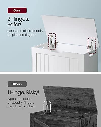 VASAGLE Storage Chest, 29.9 Inches Width Bench with 2 Safety Hinges