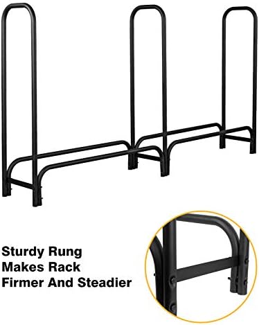 GASPRO 8FT Firewood Rack Outdoor with Waterproof Cover
