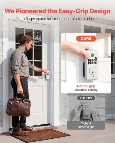 VEVOR Keyless Entry Door Lock, Electronic Deadbolt with Customizable User Codes, Pioneering Easy-Grip Design, Keyed Entry, Auto Lock, Anti-Peeking Password, Backlit Keypad, for Home, Apartment, Silver