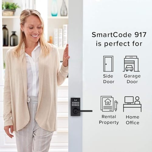 Kwikset SmartCode 917 Contemporary Electronic Deadbolt with Halifax Handle