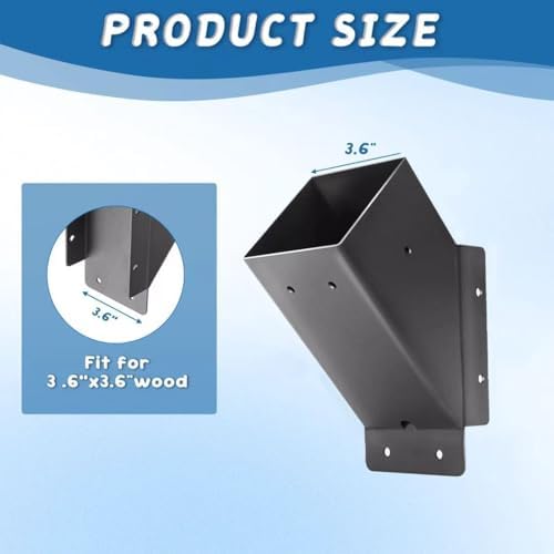 4 Pcs 4"x 4" Pergola Brackets (Actual 3.6‘’x3.6‘’)