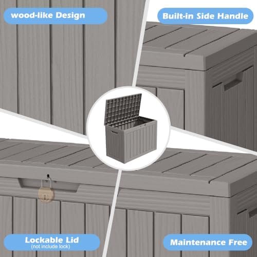 Outdoor Storage Box Waterproof, 45 Gallon Deck Box for Patio Storage
