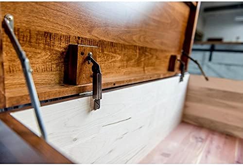Rustic Red Door Co. Cedar Hope Chest with Waterfall Top, Amish Made Wooden St...