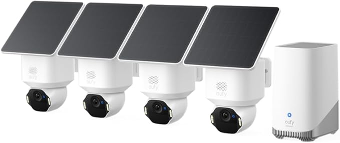 eufy Security SoloCam E42 4-Cam Kit, 4K Security Camera Wireless Outdoor